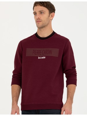 Pierre Cardin Erkek Bordo Regular Fit Bisiklet Yaka Sweatshirt 50279532-VR014