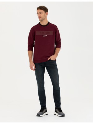 Pierre Cardin Erkek Bordo Regular Fit Bisiklet Yaka Sweatshirt 50279532-VR014