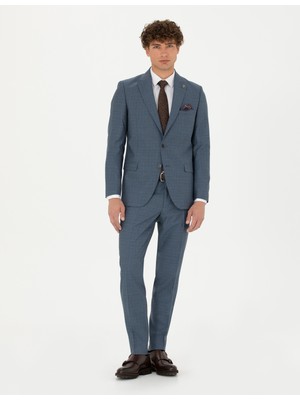 Pierre Cardin Erkek %100 Yün Koyu Mavi Ekstra Slim Fit Takım Elbise 50273544-VR032