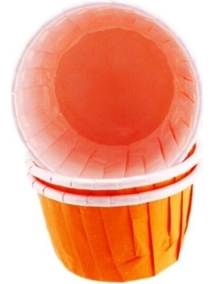 Depposite Cupcake Kalıbı Büyük Boy Düz Renk 62X40 mm - 100 Adet Turuncu