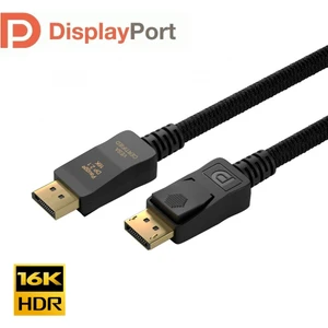 Vesa Sertifikalı Displayport 2.1 Kablo – 16K 60Hz, 8k 120Hz, 4K 240Hz, Full HD 540Hz - 1.2 Metre