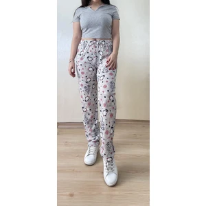 Kadın Lastikli Bel  Pamuklu Kurdeleli Desenli Pijama Altı