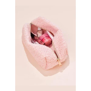 Teddy Peluş Pembe Orta Boy Makyaj Çantası