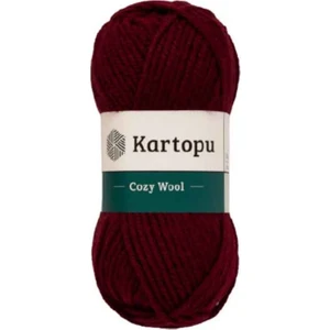 Cozy Wool K1116 Koyu Bordo %25 Yün Karışımlı Kalın Örgü Ipi Atkı & Bere Ipi