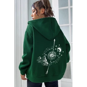 Only Trendwear  Unisex Pusula Sırt Baskılı Sweatshirt