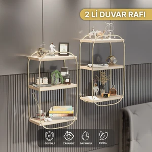 Duvar Raf 2li Set Duvar Rafı Oval Raf Yatak Odası Komodin 2li Berjer Set Ayaksız Duvar Raf
