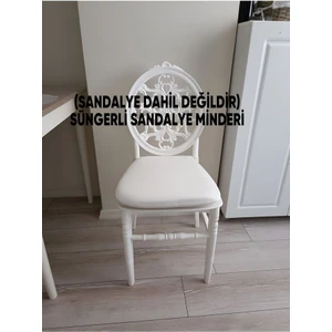 Standart Sandalye Minderi, Süngerli Beyaz Renk Tfany Sandalye ve Demir Sandalyelere Uygun
