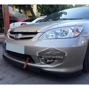 ŞüsCarOto Aksesuar Honda Civic Vtec2 2001-2006 Uyumlu Üniversal Laguna Lip Esnek Ön Lip 2 Parça Tampon Altı Dil Karlık Ön Ek