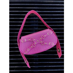 Kroko Desen Özel Kilit Sistemli Kadın Omuz Çantası