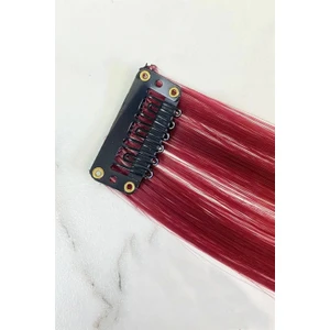 Prvt Yan Çıt Çıt Postiş / Bordo Renk / 50 Cm