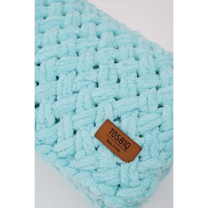 Tosbiq Baby Yenidoğan 3’lü SET Bebek Battaniye-Portbebe-Panduf 100x100cm Mint Erkek Örgü Bebek Eşyası Organik Sertifika
