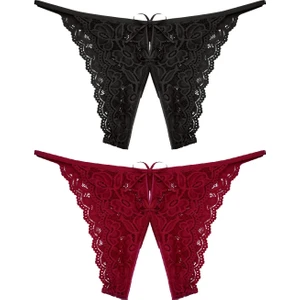 2 Li Özel Bölge Açık Bikini Kadın Külot