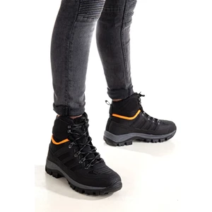 Erkek Siyah Turuncu Trekking Kışlık Bot
