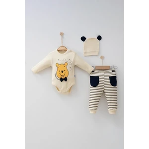 Modam Bebek Coşay Kids Papyonlu Winnie Pooh Desenli 3'lü Erkek Bebek Takım