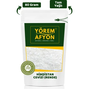 Yörem Afyon Kar Beyaz Yağı Alınmadan Rendelenmiş Hindistan Cevizi (Cocos Nucifera) | 80Gr.