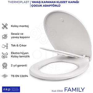 Plodna House Family C Model Çift Kullanımlı Klozet Kapağı Küçük&büyük Çocuk Adaptörlü