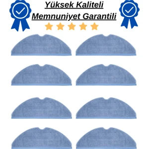 Roborock S8, S8 Pro Ultra, S8 Plus Uyumlu 8 Adet Mop Fiber Bez Paspas-Yüksek Kaliteli