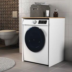 Mobilya Çamaşır Makinesı ve Kurutma Makinesi Dolabı Beyaz