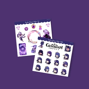 Genshin-Shogun 2 Adet Sticker Set Parlak Kağıt