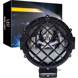 Off Road Kafesli Skull Animasyon Delici Spot LED Sis Farı ve Çalışma Lambası 12-24 V Uyumlu