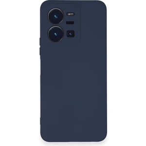 Caseart Vivo Y35 Kapak Içi Kadife Kamera Korumalı Lansman Silikon Kılıf - Lacivert
