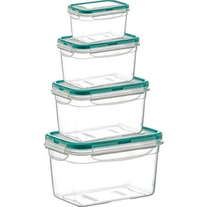 (4'lü Set) Fresh Box Toplam 700 ml - 1300 ml - 2400 ml - 4500 ml Hava Geçirmez & Sıvı Sızdırmaz Saklama Kabı Seti