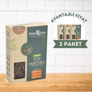 Organik Glütensiz Vegan Yeşil Mercimek Artizan Bronz Kalıp Fusilli Makarna 200 gr x 3 Adet