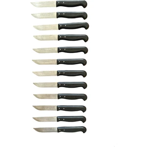12 Adet Meyve Bıçağı Siyah Sap 17 cm