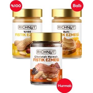 3'lü Karışık Paket Fıstık Ezmesi 300 gr x 3