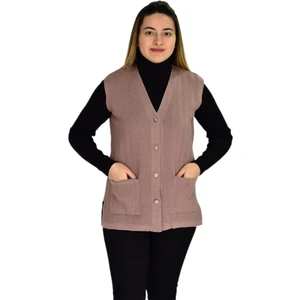 Kadın Cepli Triko Yelek BGL-ST03343