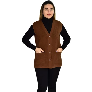 Kadın Cepli Triko Yelek BGL-ST03343