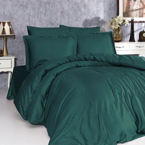 Alena Home %100 Pamuk Saten (Lastikli Çarşaflı) Çizgili Tek Kişilik Nevresim Takımı