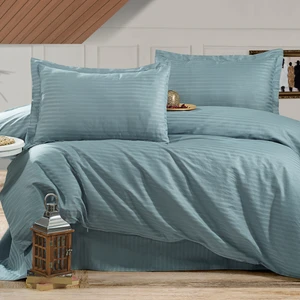 Alena Home %100 Pamuk Saten (Lastikli Çarşaflı) Çizgili Tek Kişilik Nevresim Takımı