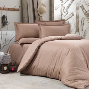 Alena Home %100 Pamuk Saten (Lastikli Çarşaflı) Çizgili Tek Kişilik Nevresim Takımı