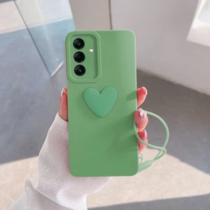 Samsung Galaxy A25 5g Uyumlu Kılıf Kalpli Love Silikon Kılıf Açık Yeşil