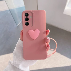 Samsung Galaxy A25 5g Uyumlu Kılıf Kalpli Love Silikon Kılıf Pembe