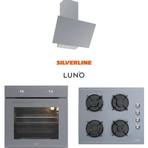 Luno Ankastre Gri Cam Set (Turbo Fırın-Dokunmatik Davlumbaz )