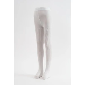 Katia & Bony Desenli Çocuk Külotlu Çorap Beyaz