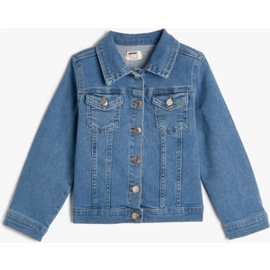 Kot Ceket Kapaklı Cep Detaylı Pamuklu Uzun Kollu