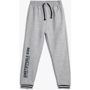 Jogger Eşofman Altı Baskı Detaylı Beli Bağlamalı