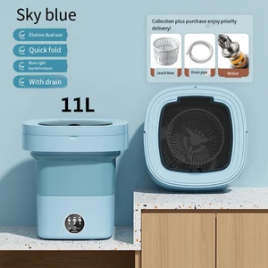 Shenzhen Xin Xin 11L Taşınabilir Katlanabilir Mini Çamaşır Makinesi - Mavi (Yurt Dışından)