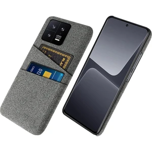 4U Sky Xiaomi 13 5g Kumaş Doku Için Çift Kart Yuvaları Pc Kılıfı Koşul Anti Tele Koruyucu Kapak-Gri (Yurt Dışından)