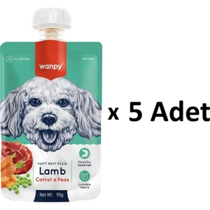 Taze Kuzulu Havuçlu Köpek Et Ezmesi 90 gr x 5 Adet