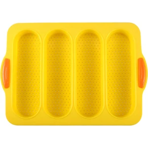 Silikon Somun Tava Fırın Tepsisi Fransız Baget/sosisli Sandviç Çöreği, Yapışmaz ve Kolay Temizlenebilir ve Isıya Dayanıklı, Sarı (Yurt Dışından)