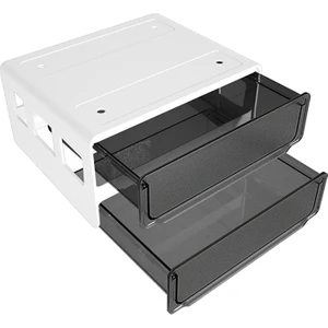 Masanın Altında Saklama Çekmecesi Kaydırmalı, Gizli Kendinden Yapışkanlı Düzenleyici, 2 Katlı Siyah Takılabilir Çekmece Düzenleyici (Yurt Dışından)