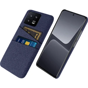 4U Sky Xiaomi 13 5g Kumaş Doku Çift Kart Yuvaları Pc Kılıfı Anti-Çizelge Telefon Koruyucu Kapak-Mavi (Yurt Dışından)