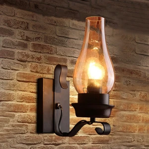 Vintage Endüstriyel Retro Duvar Lambası Rustik Kasnak Kapalı Aplik Lamba Armatür Yatak Odası Balkon Koridor Koridor Işıkları (Yurt Dışından)