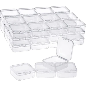 40 Paket Paketi Şeffaf Plastik Boncuk Saklama Kapları Küçük Öğeler Için Menteşeli Kapaklı Kutu, Elmas, Boncuk (2.2X2.2X0.79IN) (Yurt Dışından)