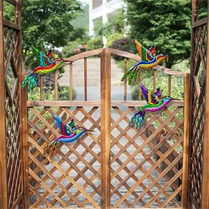 4 Adet Bahçe Süsleri Açık Asılı Metal Kuş Iç Mekan Süslemeleri Oturma Odası Bahçe Çim Çit Teras (Yurt Dışından)
