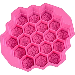 Petek Silikon Sabun Kalıbı 19 Delikli Pişirme Kek Kalıbı Aile Veya Arkadaşlar Partisi Için Bakeware (Gül Kırmızı) (Yurt Dışından)